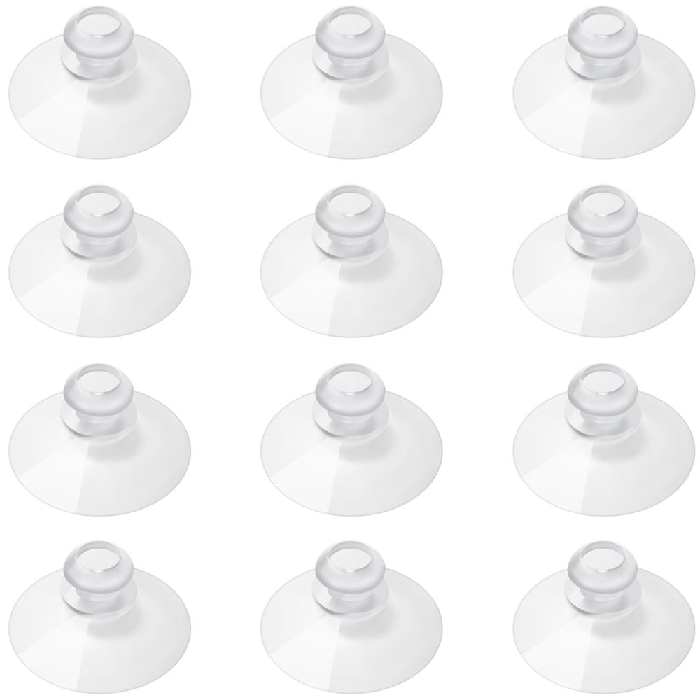 LuluEasy 200 Pieces 1.2 inch Small Clear Suction Cups for Glass, Without Hooks Without Holes, Thick Professional Sucker Pads for Organization Decoration Window Bathroom Kitchen Car Radar Detector