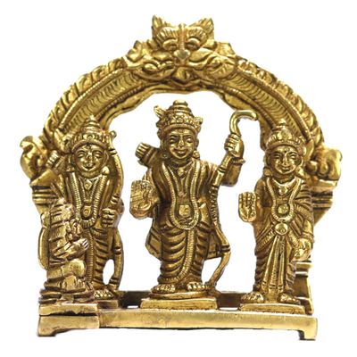 ASHIRWAD Brass Ram Darbar Murti Lord Ram Sita Lakshman Hanuman ji Idol Statue (RamDarbar-02)
