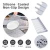 20.5 inches L x 13 inches W Roll-Up Dish Drying Rack Large Over The Sink , Heat-Resistant Anti-Slip Silicone Coated Stainless Steel Dish Drainer Multipurpose for Kitchen Counter, Gray view 2