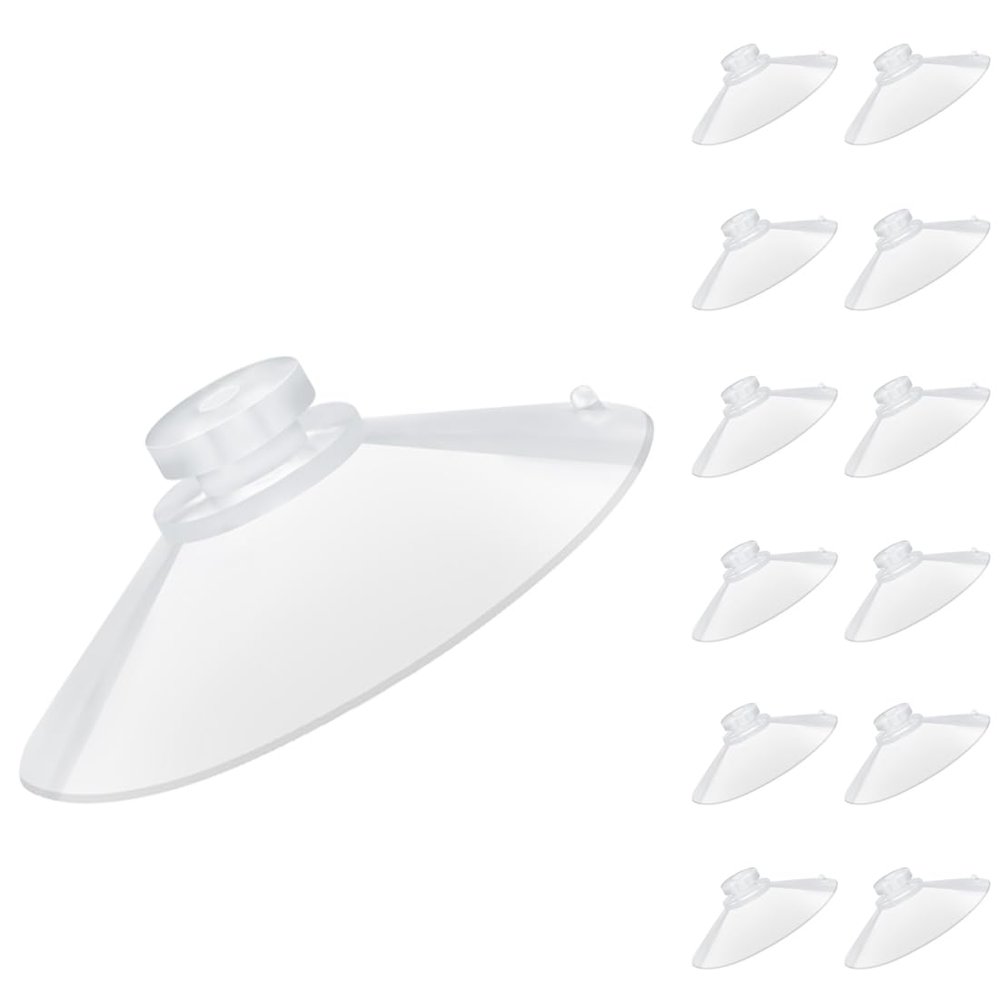 LuluEasy 12 Pieces 2.2 inch Large Clear Suction Cups for Glass, Thick Without Hooks Without Holes, Professional Heavy Duty Sucker for Home Organization Window Decoration Bathroom Kitchen Bird Feeder