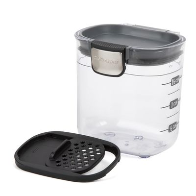 ProKeeper+ by Progressive International Clear Plastic Airtight Food Baker's Kitchen Storage Organization Container Canister Set with Magnetic Accessories (Mini 1.5-Cup)
