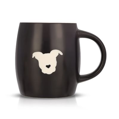 The Gentle Pit Etched Ceramic Rescue Dog Love Coffee Mug (Black Exterior)