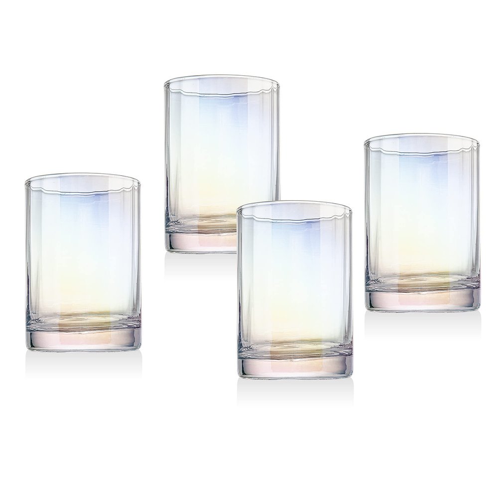 Godinger DOF Glasses, Glass Cups, Beverage Glasses, Drinking Glass, Barware & Drinkware, Set of 4, Monterey Optic