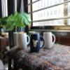 The Gentle Pit Etched Ceramic Rescue Dog Love Coffee Mug (Navy Exterior) view 3