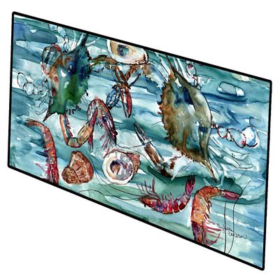 Caroline's Treasures 8944HRM2858 Crabs, Shrimp and Oysters in Water Indoor or Outdoor Runner Mat 28x58, 28H x 58W, Multicolor