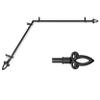 A&F Rod Dcor - Scepter 13/16" Corner Window Curtain Rod 66-120" - Black view 1