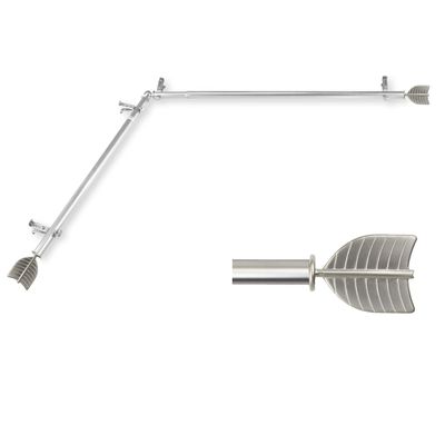 A&F Rod Dcor - Tail 13/16" Corner Window Curtain Rod 120-170" - Satin Nickel