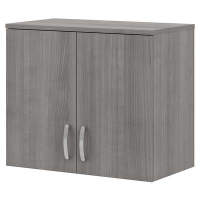 Bush Business Furniture Universal Wall Cabinet with Doors and Shelves in Platinum Gray, Versatile Home Organizer, Office Storage Unit and Adjustable Shelving