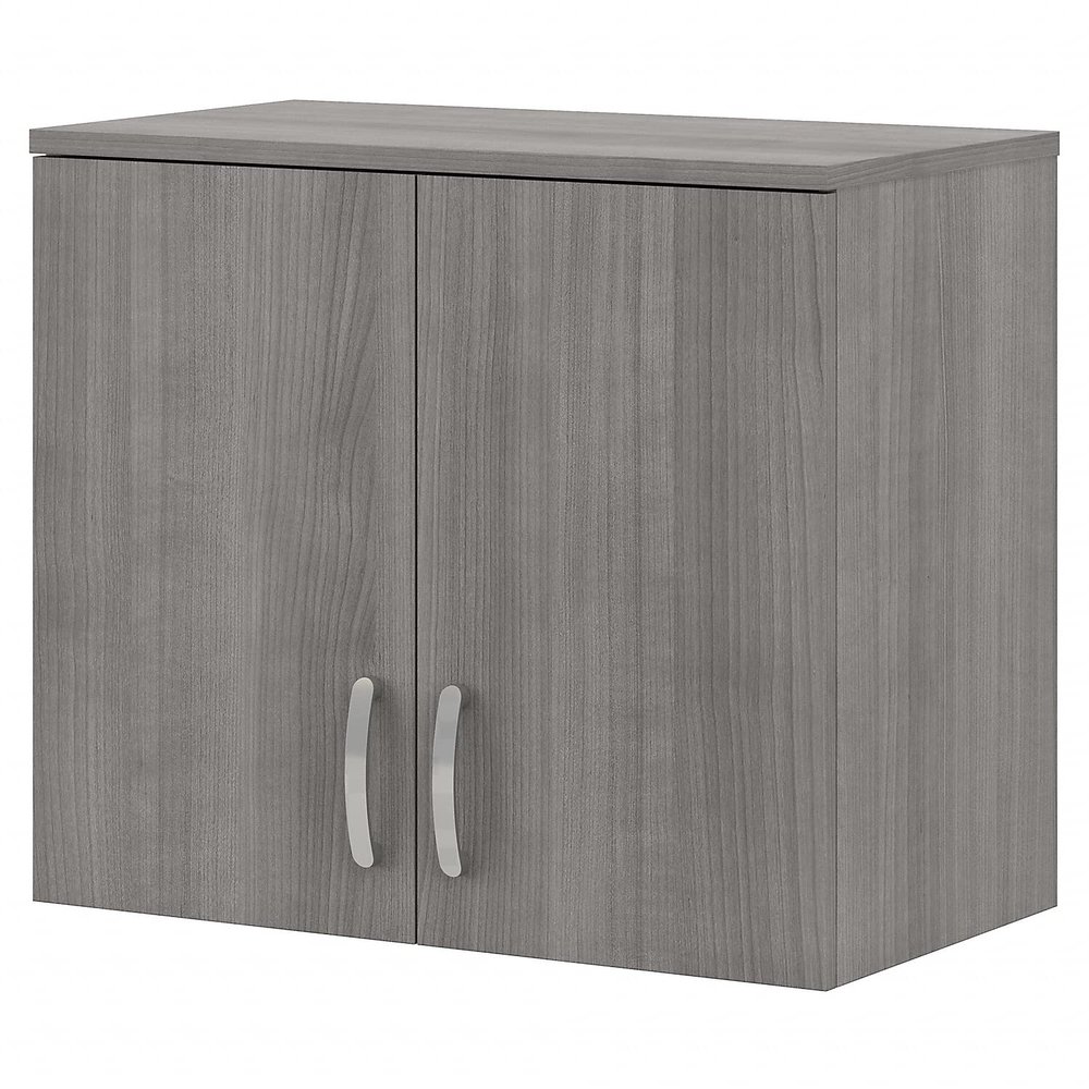 Bush Business Furniture Universal Wall Cabinet with Doors and Shelves in Platinum Gray, Versatile Home Organizer, Office Storage Unit and Adjustable Shelving
