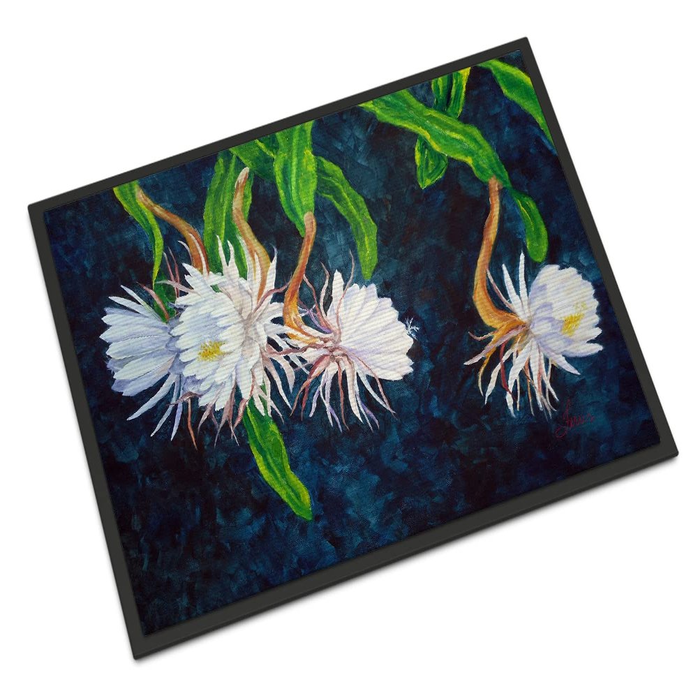 Caroline's Treasures FHC1006MAT Night Blooming Cereus by Ferris Hotard Doormat 18x27 Front Door Mat Indoor Outdoor Rugs for Entryway, Non Slip Washable Low Pile, 18H X 27W