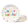 CENLBJ Happy Birthday Party Plates, 9inch-50pcs, Birthday Party Paper Plates, for Decorations view 1