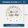 CENLBJ Happy Birthday Party Plates, 9inch-50pcs, Birthday Party Paper Plates, for Decorations view 2