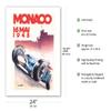 1948 Monaco Grand Prix - Vintage Car Racing Poster by Go Ham (Georges Hamel) - Bamboo Fine Art 290gsm Paper Print (Unframed) 24x32in view 2