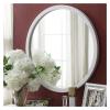 Bathroom Mirrors Wall Mounted | Round Mirrors for Walls, 30cm 40cm 50cm 60cm 70cm | Large Wall Mirrors for Living Room Hallway Bedroom or Sanitary, White Wood Frame view 1