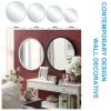 Bathroom Mirrors Wall Mounted | Round Mirrors for Walls, 30cm 40cm 50cm 60cm 70cm | Large Wall Mirrors for Living Room Hallway Bedroom or Sanitary, White Wood Frame view 3