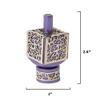 Yair Emanuel Decorative Dreidel with Stand | Pomegranates Cutout Design | Hanukkah Gift Jewish Decorations (Purple, Medium) view 2