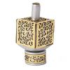 Yair Emanuel Decorative Dreidel with Stand | Pomegranates Cutout Design | Hanukkah Gift Jewish Decorations (Brass, Medium) view 1