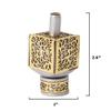 Yair Emanuel Decorative Dreidel with Stand | Pomegranates Cutout Design | Hanukkah Gift Jewish Decorations (Brass, Medium) view 2