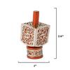 Yair Emanuel Decorative Dreidel with Stand | Pomegranates Cutout Design | Hanukkah Gift Jewish Decorations (Orange, Medium) view 2