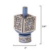 Yair Emanuel Decorative Dreidel with Stand | Pomegranates Cutout Design | Hanukkah Gift Jewish Decorations (Blue, Medium) view 2