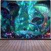 Aidatain Enchanted Forest Mushroom Plant Tapestry Fairy Tale Large Tree Jungle Landscape Wall Hanging Flannel Large 80" 60" Tapestries for Bedroom Living Room Dorm GTWHAT250 view 1