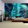 Aidatain Enchanted Forest Mushroom Plant Tapestry Fairy Tale Large Tree Jungle Landscape Wall Hanging Flannel Large 80" 60" Tapestries for Bedroom Living Room Dorm GTWHAT250 view 2