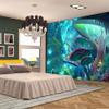 Aidatain Enchanted Forest Mushroom Plant Tapestry Fairy Tale Large Tree Jungle Landscape Wall Hanging Flannel Large 80" 60" Tapestries for Bedroom Living Room Dorm GTWHAT250 view 3