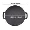 12.6-Inch Cast Iron Roti Tawa, Double Handled Cast Iron Crepe Pan for Dosa, Tortillas view 2