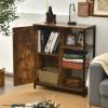 GLACER Industrial Style Floor Cabinet, Multifunctional Floor Storage Cabinet with Adjustable Shelf, Ideal for Living Room, Dining Room, Kitchen or Entryway, 27.5 x 12 x 32 inches (Rustic Brown) view 2
