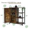 GLACER Industrial Style Floor Cabinet, Multifunctional Floor Storage Cabinet with Adjustable Shelf, Ideal for Living Room, Dining Room, Kitchen or Entryway, 27.5 x 12 x 32 inches (Rustic Brown) view 3
