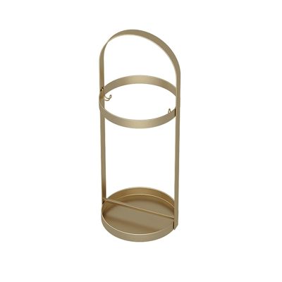 Umbrella Rack Hua Modern Creative Metal Umbrella Stand, Umbrella Storage Rack for Home Hotel Entrance, Stable Base with Drip Tray, Black, Golden, 25x25x70cm (Color : Gold)