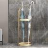 Umbrella Rack Hua Modern Creative Metal Umbrella Stand, Umbrella Storage Rack for Home Hotel Entrance, Stable Base with Drip Tray, Black, Golden, 25x25x70cm (Color : Gold) view 2
