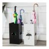 Umbrella Rack Hua Household Entrance Umbrella Storage Rack, Stable Metal Umbrella Stand, Large Capacity, Two Storage Ports, Black, White, 20x20x40cm (Color : Black) view 2