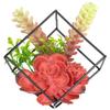 5.5" Artificial Succulent Arrangement in Black Metal Wire Frame view 1