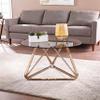 Unknown1 Contemporary Champagne Glass Cocktail Table Grey Modern Round Iron Finish Metallic Includes Hardware view 1