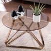 Unknown1 Contemporary Champagne Glass Cocktail Table Grey Modern Round Iron Finish Metallic Includes Hardware view 2