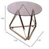 Unknown1 Contemporary Champagne Glass Cocktail Table Grey Modern Round Iron Finish Metallic Includes Hardware view 3