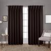 LITTLE BIRD 100% Polyester Fabric Double Pinch Pleat Blackout Window Curtains Panels Measurement Coffee W(21+21) L95(2 Panels Combined Size Dimension W 42" x L 95") view 1
