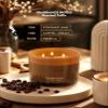 96NORTH Luxury Coffee Soy Candle | Large 3 Wick Jar Candle | Up to 40 Hours Burning Time | 100% Natural Soy Wax | Housewarming Gift for Men and Women view 4