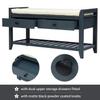 XD Designs Storage Bench with Seating, Shoe Rack with Drawers for Entryway/Living Room (Antique Navy) view 4