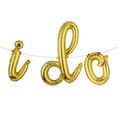 16 inch I DO Propose, Bachelorette, Wedding, Bridal Shower Party Balloon Letter Decorations multicolor Bridal Celebration Decoration banner party supplier (L I DO Gold)
