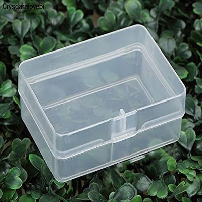 Anncus 50pcs Clear Lidded Small Plastic Box Sundries Tools Cotton swab Storage Box Jewelry Display Box Screw Case Beads Container - (Size: Transparent, Color: 7x5x2.9cm R477)