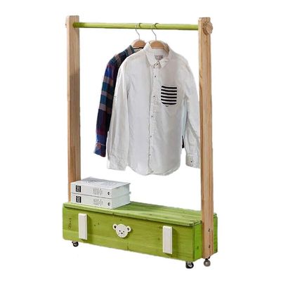 WXJLYZRCXK Clothes Stand,Coat Rack Children's Solid Wood Coat Rack with Wheels, Floor-Standing Clothes Storage Cabinet, Removable Bedroom Hanger, Clothing Store Display Stand,12022120Cm