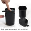 Bathroom Accessories Set of 6 Complete, Toothbrush Holder, Soap Dispenser, Garbage Trash Can, Soap Dish, Toothbrush Cup and Toilet Brush Holder, Black view 2