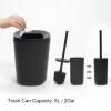 Bathroom Accessories Set of 6 Complete, Toothbrush Holder, Soap Dispenser, Garbage Trash Can, Soap Dish, Toothbrush Cup and Toilet Brush Holder, Black view 3