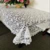 000 AMT Floral Venice Lace Linen with Cross Stitch Embroidered Linen tablecloths: White/Beige (Beige, 68 x 86 OB.) view 2