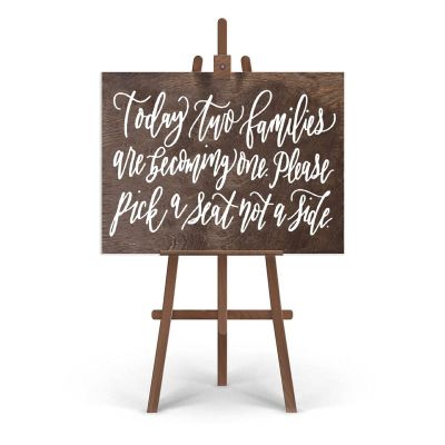 Fprqlyze New* Wooden Wedding Seating Sign Pick a Seat Not a Side Sign Rustic Wedding Reception Sign No Seating Plan Wood Wedding Reception Signs Ceremony Decor