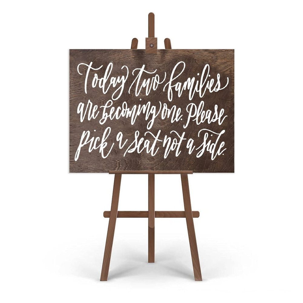 Fprqlyze New* Wooden Wedding Seating Sign Pick a Seat Not a Side Sign Rustic Wedding Reception Sign No Seating Plan Wood Wedding Reception Signs Ceremony Decor