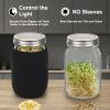 Lulonpon Sprouting Kit, 2 Sprouting Jar Kits, Wide Mouth Quart Mason Jars with Stainless Steel Screen Sprout Lids,1000ml, Stand and Canning Brush,Seed Sprouter Set for Growing Broccoli, Alfalfa view 2