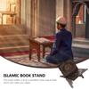 BESTOYARD Carved Wooden Quran Book Stand, Decorative Rehal Holder for Holy Bible Display & Prayer Books, Foldable Muslim Prayer Islamic Eid & Ramadan, 8.3 * 9.4 Inch view 4